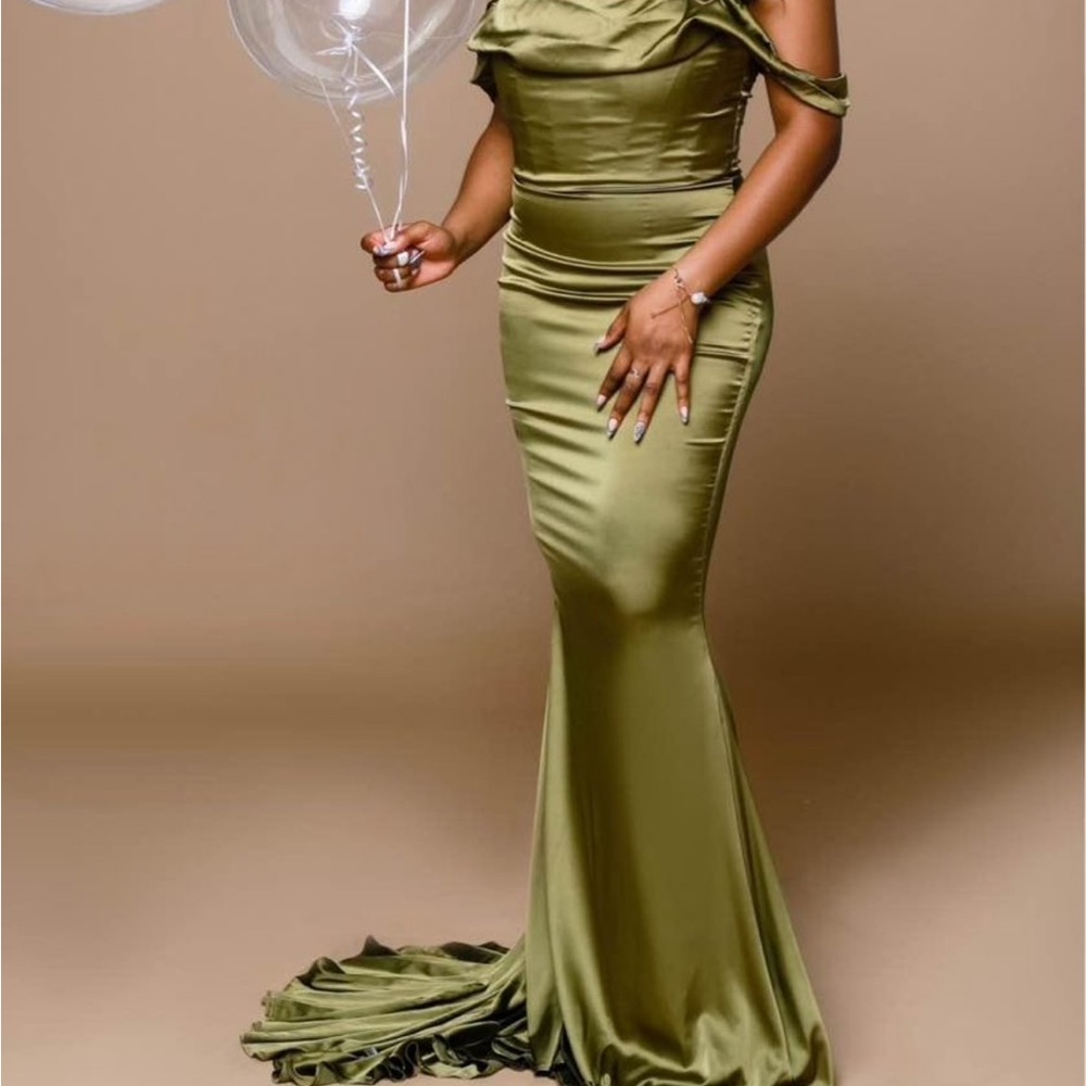 Moda Glam Boutique Olive Green Gown